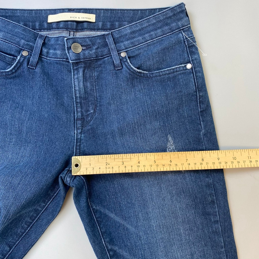 Women's RICH & SKINNY Blue Distressed Skinny Jeans Size 28 USA - Picture 12 of 14